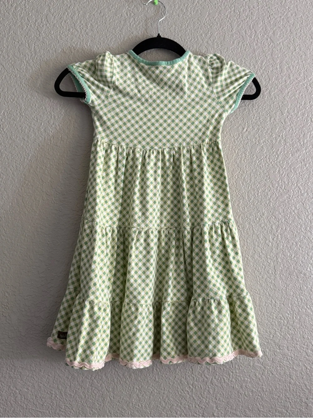 Matilda Jane Green Gingham Tiered Twirl Dress Girls Size 6